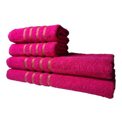Kit 4 Toalhas 2 Banho 2 Rosto Montreal 100% Algodão Rosa