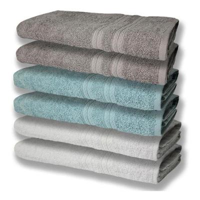6 Toalhas Grande Super Felpudas E Grossa 80x150 Branco + Verde + Cinza