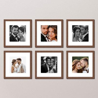 Kit 6 Quadros Decorativos Personalizados Foto Moldura Vidro Cor:moldura Ype;título:50x50 Com Vidro Acrílico