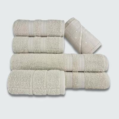 Jogo De Toalha 6 Pçs Gigante Felpuda Itália Soft 100% Algodão Bege