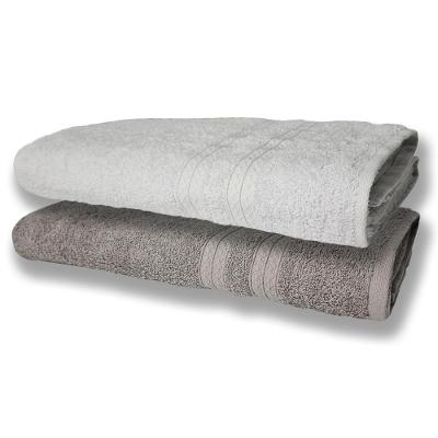 2 Toalhas Super Felpudas Grande E Grossa Algodão 80x150 Itália Soft Beka - Branco-cinza