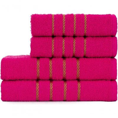 Jogo De Toalha 2 Banho + 2 Rosto Montreal 100% Algodão Alta Absorção - Rosa Pink