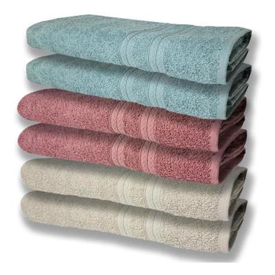 6 Toalhas Grande Super Felpudas E Grossa 80x150 Bege + Rose + Verde