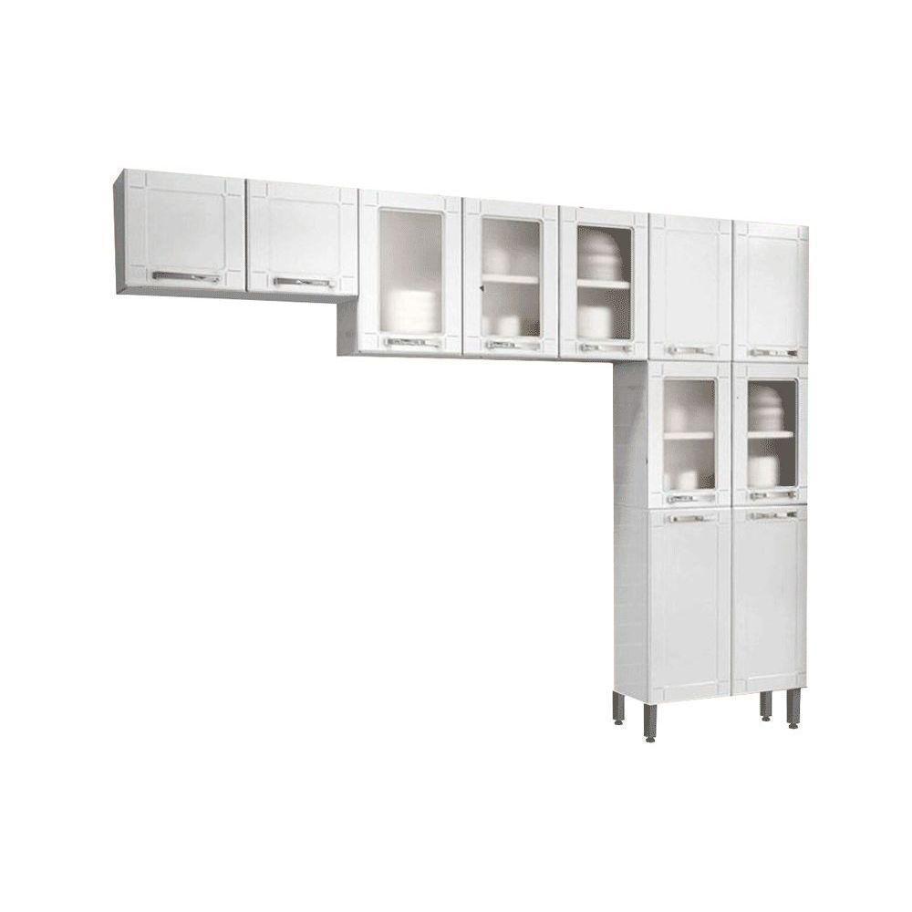 Cozinha Modulada Completa Múltipla 3 Peças (2 Armários + 1 Paneleiro) Cpt96 Branco - Bertolini - 1