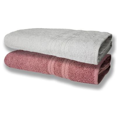 2 Toalhas Super Felpudas Grande E Grossa Algodão 80x150 Itália Soft Beka - Branco-rosê