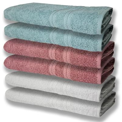 6 Toalhas Grande Super Felpudas E Grossa Algodão 80x150 Itália Soft Beka - Branco-cinza-rosê
