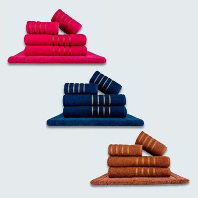 Jogo De Toalhas 15 Pçs Coleção Montreal 100% Algodão Rosa +Azul + Marrom