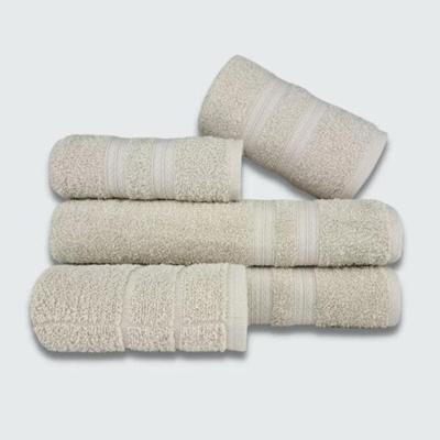 Jogo De Toalha 5 Pçs Gigante Felpuda Itália Soft 100% Algodão Bege