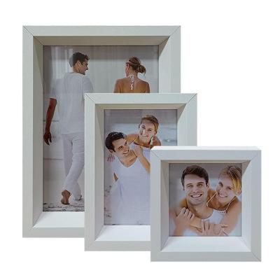 Kit 3 Porta Retrato Vertical Foto Moldura Luxo Título:moldura Branca Com Acrílico