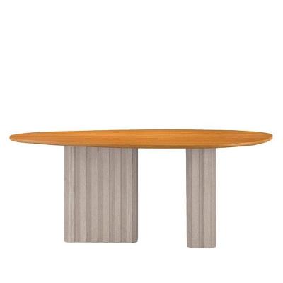 Mesa De Jantar Isis 135cm Orgânica Off-white Cinamomo - Leifer