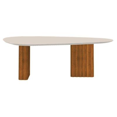 Mesa Para Sala De Jantar Isis Orgânica 1,80m Off White Cinamomo - Leifer