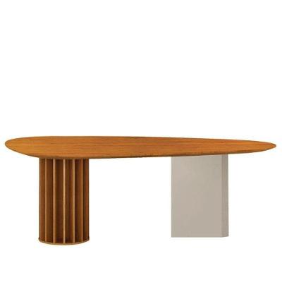 Mesa De Jantar Belle 180x100 Orgânica Cinamomo Off-white - Leifer