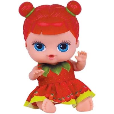 Boneca Bebê Frutinhas Morango Vinil Macio Perfumado com Aroma de Frutas Morango Cotiplás