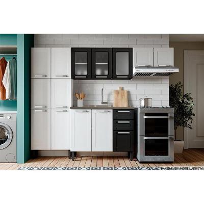 Cozinha Completa Múltipla 4 Peças C4P76 14 Portas 2 Gavetas Aço Branco