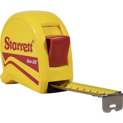Trena Curta Starrett Kts1-8me-s 8 M X 25 Mm Fita De Aço Graduação Mm/pol Estojo Anatômico Abs
