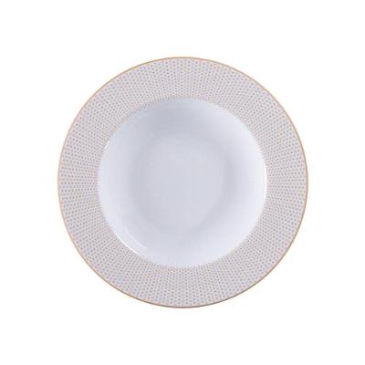 Prato Fundo Tramontina Aurum 23 Cm Em Porcelana Decorada Resistente A Micro-ondas E Lava-louças