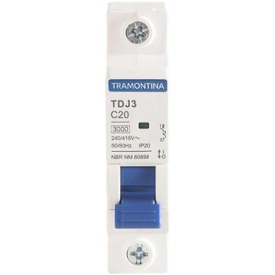 Mini Disjuntor 1 Polo 20 A 3 Ka Tdj3 Branco Tramontina Eletrik