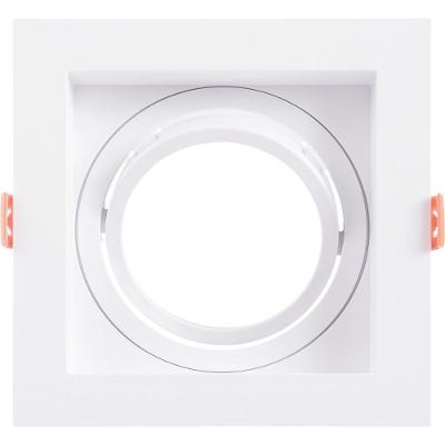 Suporte Para Lâmpada Led Direcional Ar70 Tramontina De Embutir Quadrado Recuado Branco Fosco