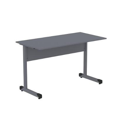 Mesa De Escritório Reta 150cm Com Pé Tubular Em Aço Linha P15 Grafito