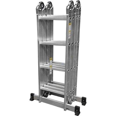 Escada Multifuncional Prime 16 Degraus Alumínio 4,12 M Leve Com Travamento Automático E Degraus