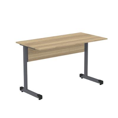 Mesa De Escritório Reta 150cm Com Pé Tubular Em Aço Linha P15 Noce Naturalle-grafito
