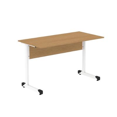 Mesa De Escritório Reta 120cm Com Pé Tubular Em Aço Linha P15 Samba-branco