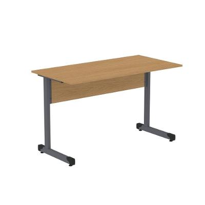 Mesa De Escritório Reta 150cm Com Pé Tubular Em Aço Linha P15 Samba-grafito