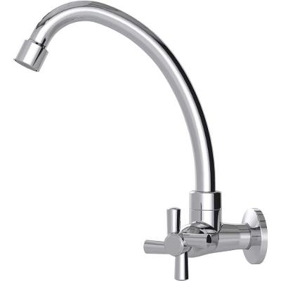 Torneira Plástica Delta Cromada De Parede 21 Cm 1/2 - 3/4 Móvel 1/4 De Volta