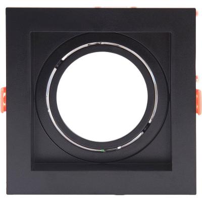 Suporte Para Lâmpada Led Direcional Ar70 Tramontina De Embutir Quadrado Recuado Preto Fosco