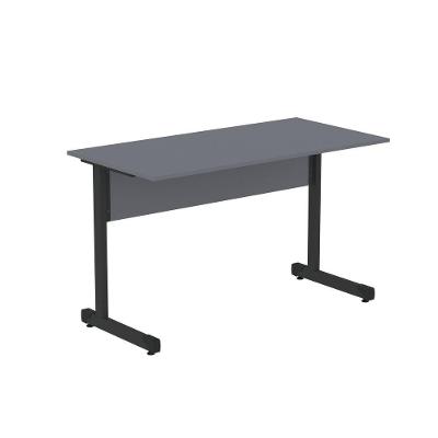 Mesa De Escritório Reta 150cm Com Pé Tubular Em Aço Linha P15 Grafito-preto