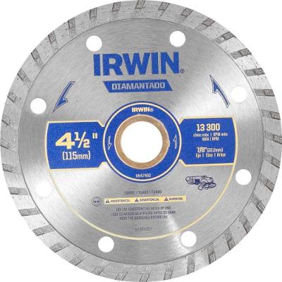 Disco De Corte Diamantado Irwin 115 Mm Turbo Para Concretos Rebocos Tijolos E Basalto