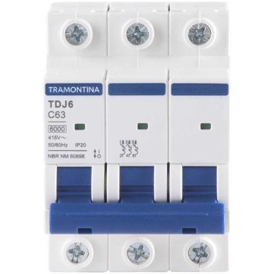 Mini Disjuntor Tramontina 63 A 3 Polos Curva C Branco Nbr 60898