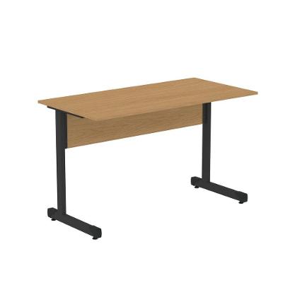 Mesa De Escritório Reta 150cm Com Pé Tubular Em Aço Linha P15 Samba-preto
