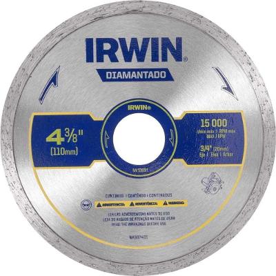 Disco De Corte Diamantado Irwin 110 Mm Para Pisos Azulejos Porcelanatos E Mármores