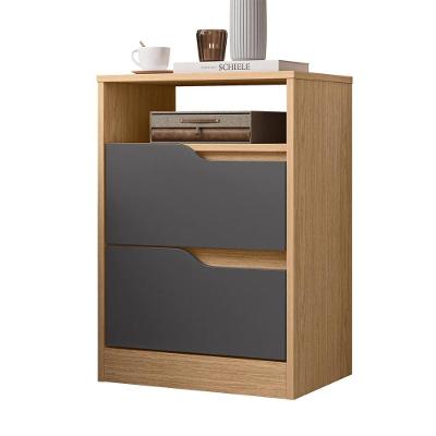 Mesa De Cabeceira 2 Gavetas Sole Flex Freijó-titanium - Albatroz