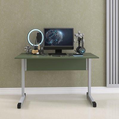 Mesa De Escritório Reta 120cm Com Pé Tubular Em Aço Linha P15 Sálvia-cinza