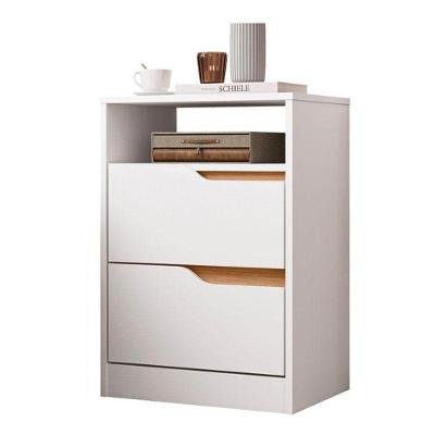Mesa De Cabeceira Sole 02 Gavetas Vistas Flex Branco Freijo - Móveis Albatroz