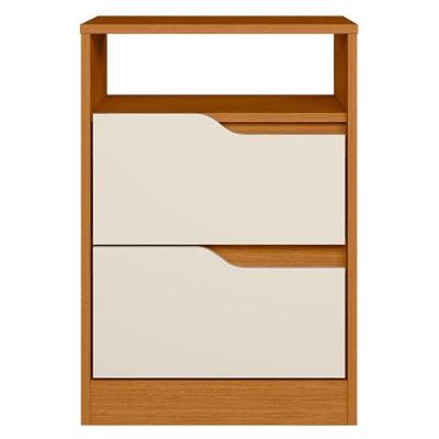 Mesa De Cabeceira Sole 02 Gavetas Vistas Flex Cinamomo Off White - Móveis Albatroz