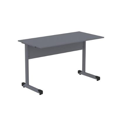 Mesa De Escritório Reta 120cm Com Pé Tubular Em Aço Linha P15 Grafito