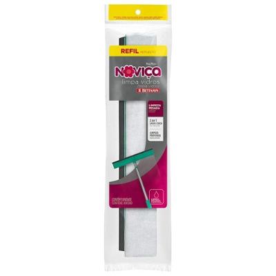 Kit 20 Refis para Mop Limpa Vidros Noviça para Lavar e Secar Uso Diário Branco Bettanin