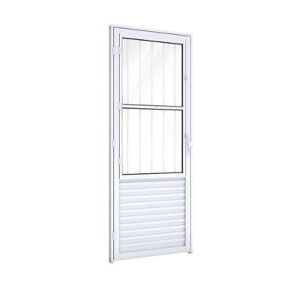 Porta de Giro com Postigo e Grade a 135.1 a 135.2 em Alumínio 215x85x6 e 5cm para Sala Prata Ullian