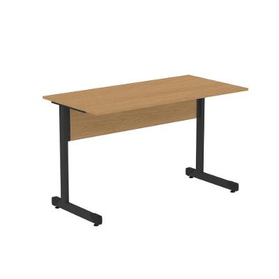 Mesa De Escritório Reta 120cm Com Pé Tubular Em Aço Linha P15 Samba-preto