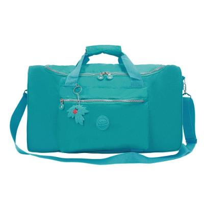 Sacola Viagem Bolsa Academia Fitness Feminina Pequena Mala De Mão Em Crinckle - Madrid Turquesa