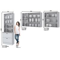 Cozinha Modulada Henn Americana  3 Peças (2 Armários + 1 Paneleiro) CPT06 Branco - 3