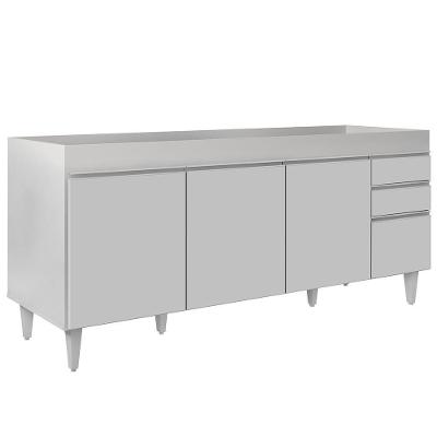 Balcão Gabinete Para Pia 180cm Sem Tampo Dallas Lumil - Preto/cinza