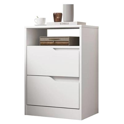 Mesa De Cabeceira 2 Gavetas Sole Flex Branco-freijó - Albatroz