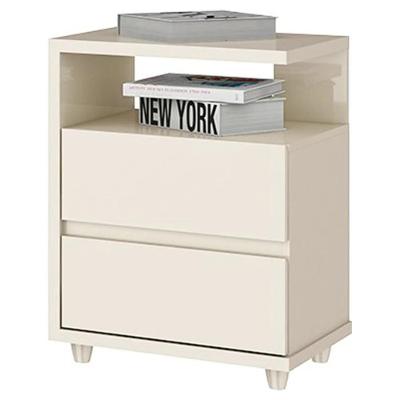 Mesa De Cabeceira 2 Gavetas Campeche Off White - Henn