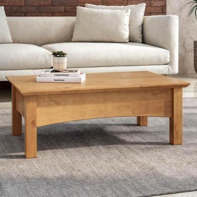 Mesa De Centro Para Sala Madeira Maciça Hazel Carvalho Z25 - Mpozenato