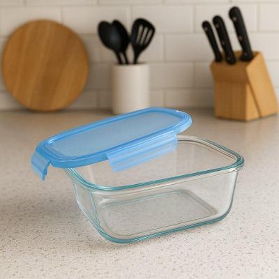 Pote Retangular Hermético Vidro 370ml