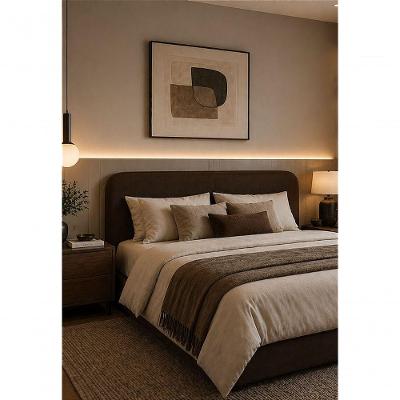 Cabeceira Estofada King Orgânica Não é Segredo Suede Liso Marrom Escuro 195x60